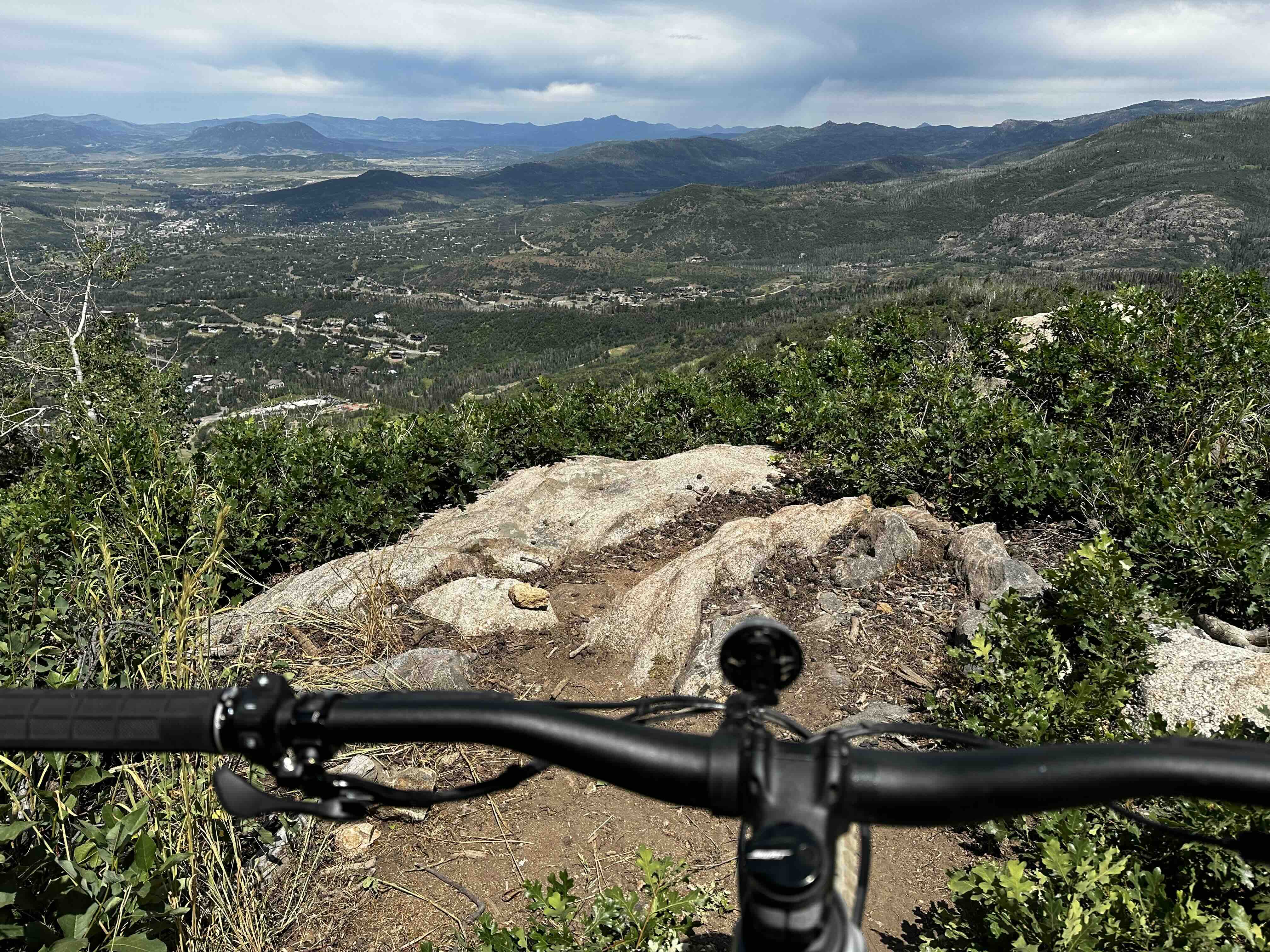Mountain biking viewpoint above Steamboat Springs—Destination CME ride